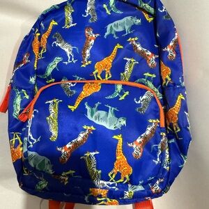 Cat & Jack Kids Blue Animal Print Backpack with Orange Accents